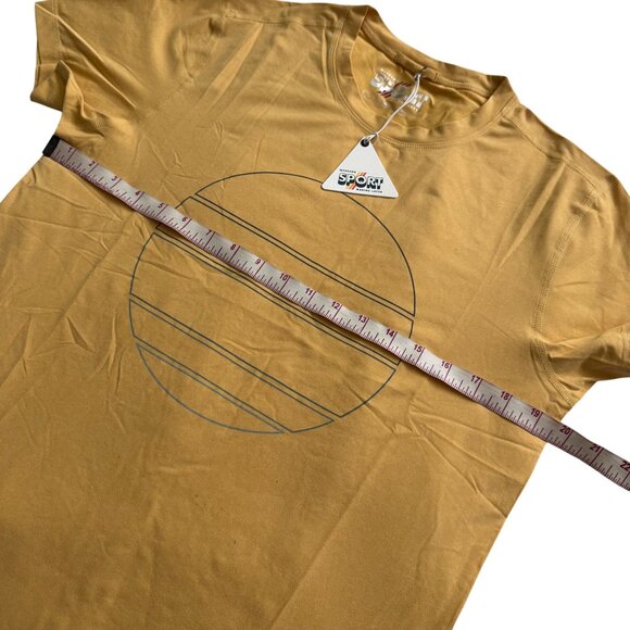 Weekend Sport Yellow Crewneck T-Shirt Minimalist Circle Design Marine Layer sz S - Picture 6 of 10